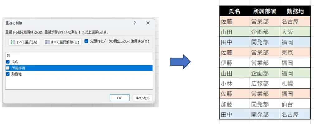 Excel重複削除の説明画像3